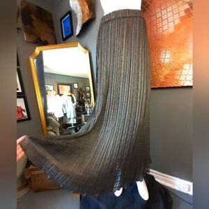 Zara Nwt Limited Edition Grey Pleated Maxi Skirt